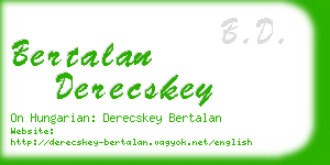 bertalan derecskey business card